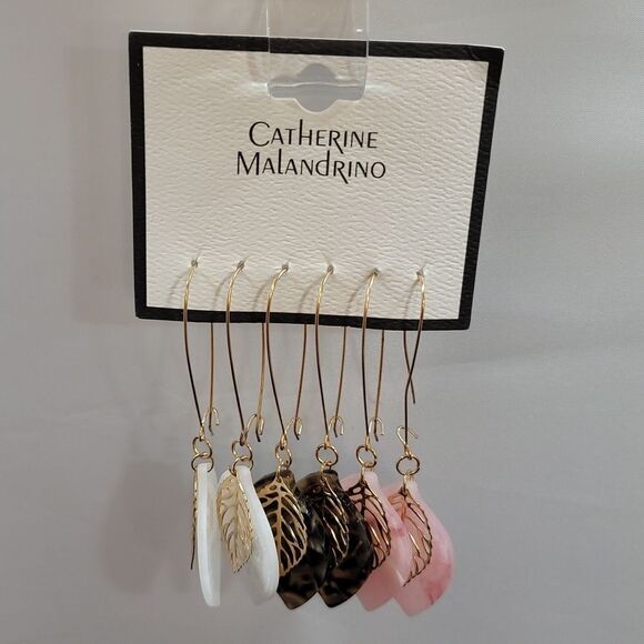 BRAND NEW CATHERINE MALANDRINO 3-PACK EARRINGS  PAIRED ON KIDNEY WIRES - Picture 1 of 10